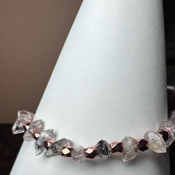 Herkimer NY quartz bracelet stretchy handmade - Picture 5 of 8